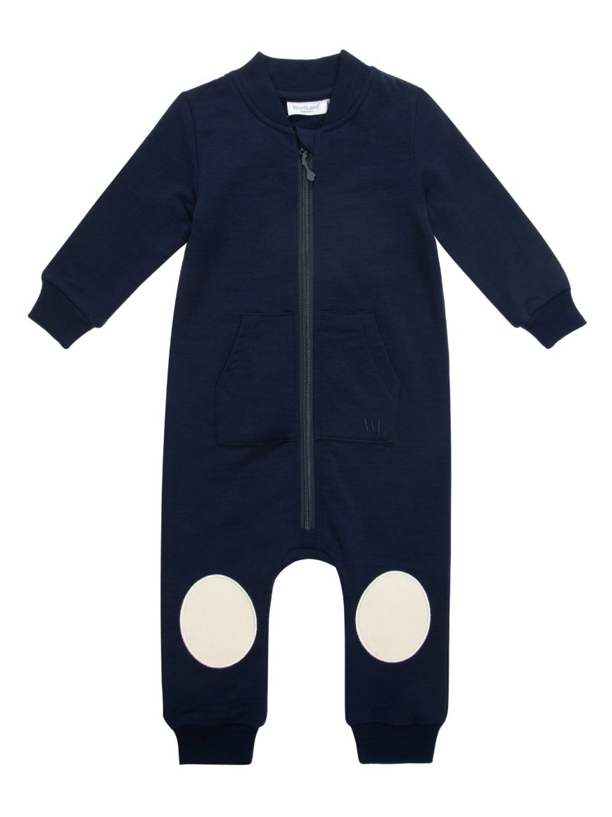Bilde av WoolLand Bergen Terry overall baby BlueInk